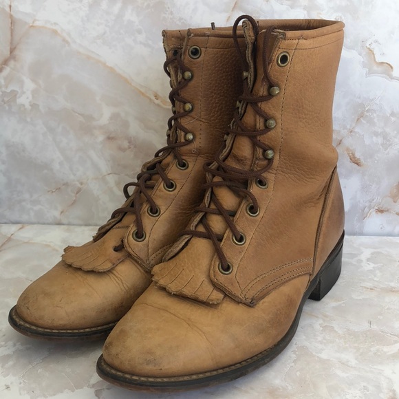 Laredo Shoes - Vintage tan Laredo lace up boots size 7
